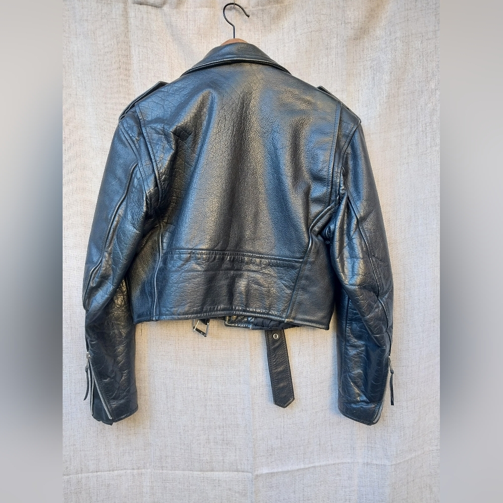 Classic Black Leather Jacket - Picture 2 of 7